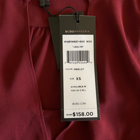 BCBG Max Azria “Jacklyn” Blouse in Merlot size XS. New With Tags! - Picture 8 of 9